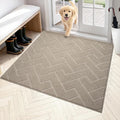 PURRUGS Dirt Trapping Door Mat 48" x 48", Non-Slip Machine Washable Entry Rug, Dog Doormat, Indoor Front Door Mat, Super Absorbent Entryway Rug for Muddy Shoes & Paws, Taupe by PURRUGS