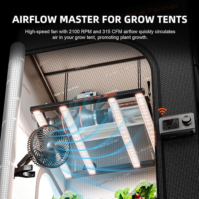 Spider Farmer G3000 Grow Tent Kit Complete 3x3x6ft, 300W Dimmable Bar Style LED Grow Lights 36"x36"x70" Tent Kit 4" Ventilation System with GGS Controller - Image 9