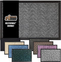 GORILLA GRIP 100% Waterproof All-Season WeatherMax Doormat 35x23, US Designed Natural Rubber, Stain and Fade Resistant, Low Profile Indoor Outdoor Door Mats, Easy Clean Patio Mat, Steel Chevron by GorillaGrip