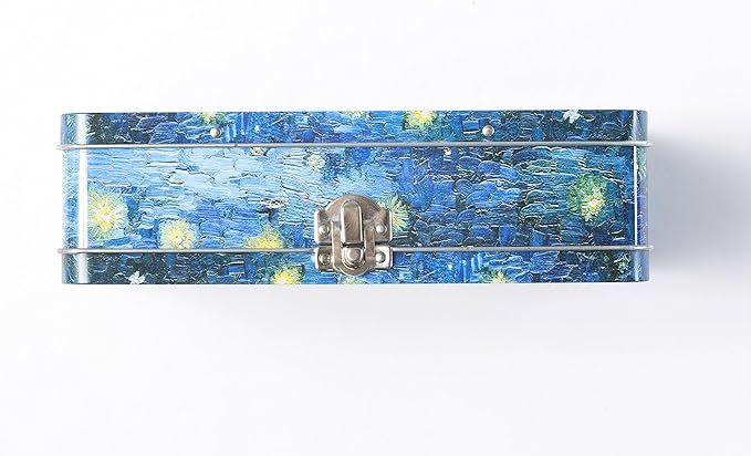 DAHO Metal Storage Box with Hinge for Office, School, Home, Makeup, Arts & Crafts and Accessories (Starry Night Over the Rhone) - Image 2