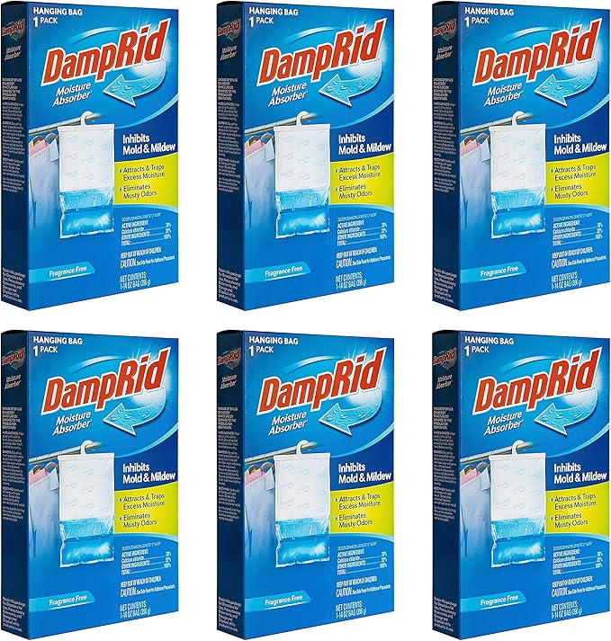 DampRid Fragance Free Hanging Moisture Absorber, 14 ounce (Pack of 6) by DampRid