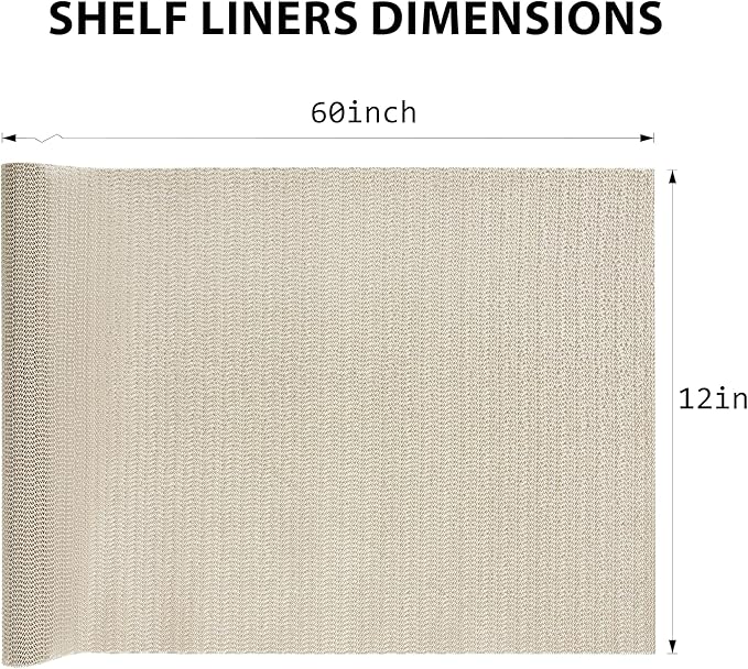 Shelf Liners for Cabinets-Drawer Liner Cabinet Liners for Shelves Kitchen,Non-Adhesive,Non-Slip,Beige,12 x 60 inch - Image 7