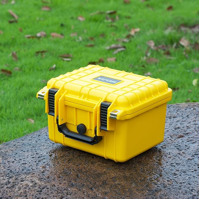 MEIJIA Portable All Weather IP67 Waterproof Camera Case,hard case with Customizable Fit Foam,Fit Use of Drones,Camera,Equipments,10.62 x9.68x6.87inches (Yellow) - Image 4