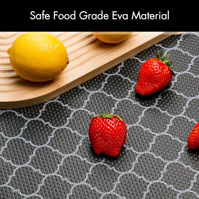 Cooyes Shelf Liner for Kitchen Cabinets – Non-Adhesive Waterproof Drawer Liner – Durable EVA Material Easy-to-Cut Shelf Paper for Refrigerator, Cupboard, Dresser with Modern Pattern - Image 4
