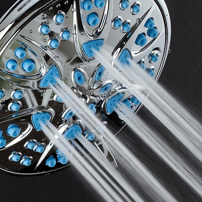 AquaDance Antimicrobial – Anti-Clog High-Pressure 6-Setting Head with Microban Nozzle Protection from Growth of Mold, Mildew & Bacteria for Stronger Shower 4", Aqua Blue Jets – 1.8 GPM - Image 3