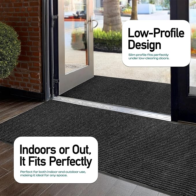 MaxMat® Extra Large Commercial Floor Mat, 3 x 5 Feet Heavy Duty, Waterproof, Low-Profile, Easy to Clean, Rubber Entry Mat (RIB0035BL, Black) - Image 5