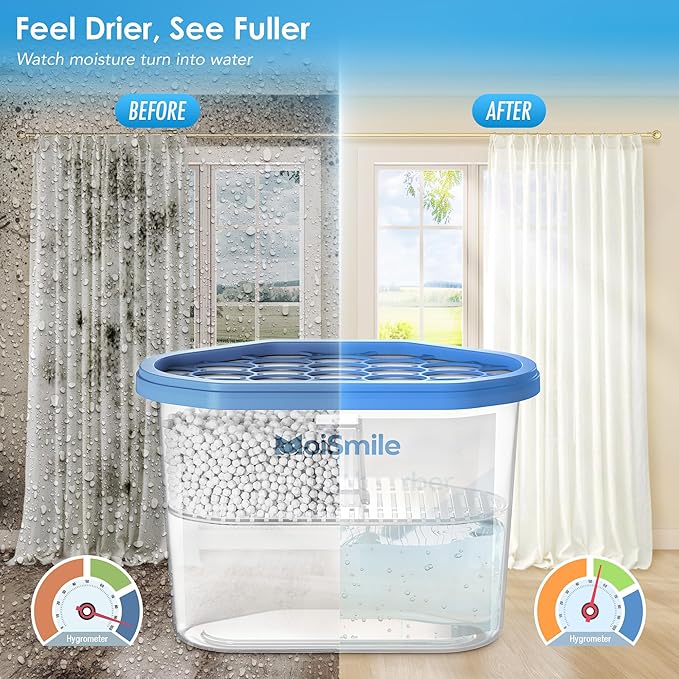 Moisture Absorbers 6 Packs, 10.8OZ Efficient Humidity Absorber ＆ Odor Eliminator Boxes, Refillable Car Dehumidifier for Closet, Bathroom, Basement＆ RV, Fragrance Free - Image 2