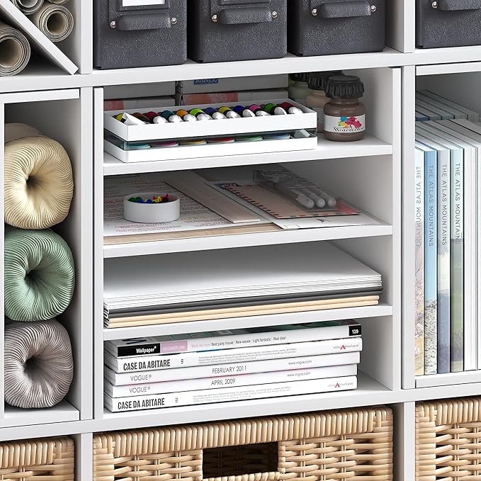 Furinno Cubicle Cube Insert, 3-Shelf Cube Organizer, 3-Tier Shelf Accessory, Fits into Furinno Triple Thick Cubes, IKEA Kallax, for Organizers and Storage, White - Image 6