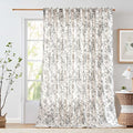 jinchan Linen Floral Curtains 100 Inch Extra Wide for Patio Sliding Glass Door Room Divider Curtain for Living Room 108 Inch Length Farmhouse Peony Black Printed Curtain Set 1 Panel by JINCHAN