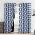 Beauoop 100% Blackout Curtains 84 Inches Long 2 Panels for Bedroom Living Room Blue Moroccan Geo Room Darkening Thermal Insulated Soundproof Rod Pocket Back Tab Window Treatments Drapes, 50x84 by Beauoop