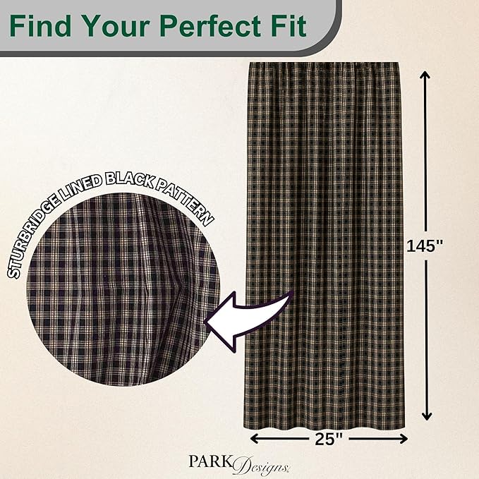 Park Designs Fishtail Swag Curtains - Sturbridge Black, 145" x 25" | Extra Long Window Scarf | 100% Cotton | Primitive & Traditional Home Decor - Image 3