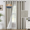 H.VERSAILTEX Chenille Curtains 96 inch Length 2 Panels 100% Blackout Drapes for Bedroom Living Room with White Flocking Coating Back Thermal Insulated Anti-Rust Grommet, Oyster Grey(Not Solid) by HVERSAILTEX