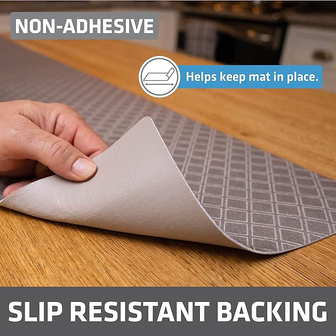 Drymate Premium Luxury Shelf & Drawer Liner, Thick Cushioned Fabric, Non-Adhesive, Absorbent, Waterproof, Slip-Resistant, Liners for Kitchen Cabinets, Cupboards (USA Made)(12”x59”)(24-Pack)(Taupe) - Image 2