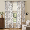 JINCHAN Linen Blend Floral Curtains French Country Curtain for Living Room 90 Inch Length Black Printed Curtain Rod Pocket Back Tab Farmhouse Peony Flower Patterned Drapes Window Curtains Set 2 Panels by JINCHAN