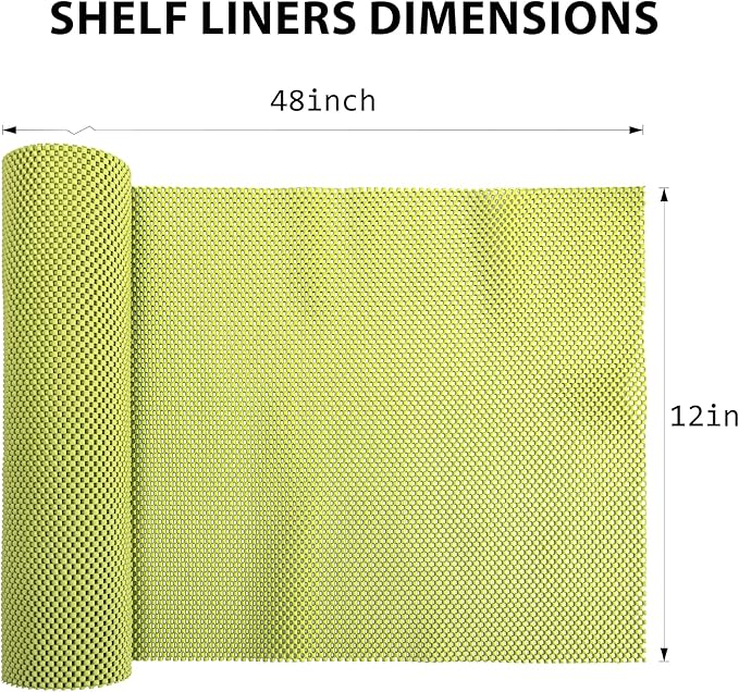 Shelf Liners for Cabinets-Drawer Liner Cabinet Liners for Shelves Kitchen,Non-Adhesive,Non-Slip,Green,12 x 48 inch - Image 6