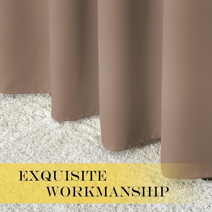 NICETOWN Blackout Curtain 90 inches Long for Bedroom - Grommet Light & Heat Blocking Window Treatments Soundproof Drape for Living Room (1 Panel, W52 x L90, Cappuccino) - Image 6