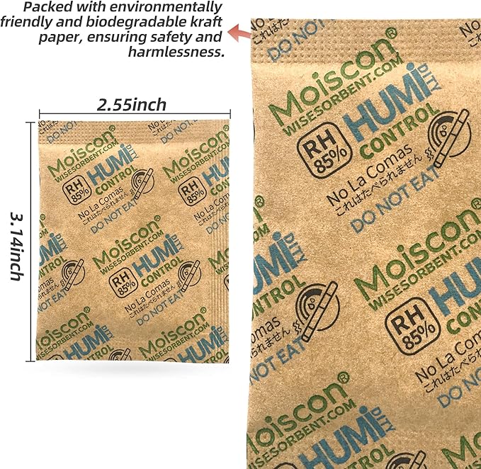 30 Pack 85% RH Size 8 Two-Way Humidity Control Packs for Wooden Musical Instruments, 8 Gram Moisture Control Packets for Bagpipe Reeds, Saxophone Reeds Individually Wrapped - Image 3