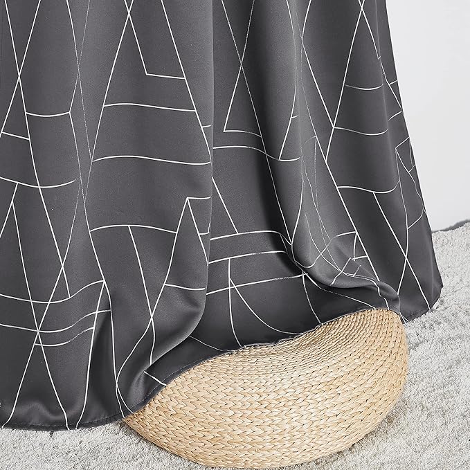 NICETOWN Blackout Curtains for Living Room - Foil Printed Shiny Stripes Pattern Thermal Insulated Blackout Drapes for Bedroom Kitchen Loft Cafe Window (2 Panels, 52" Wide by 63" Long) - Image 5