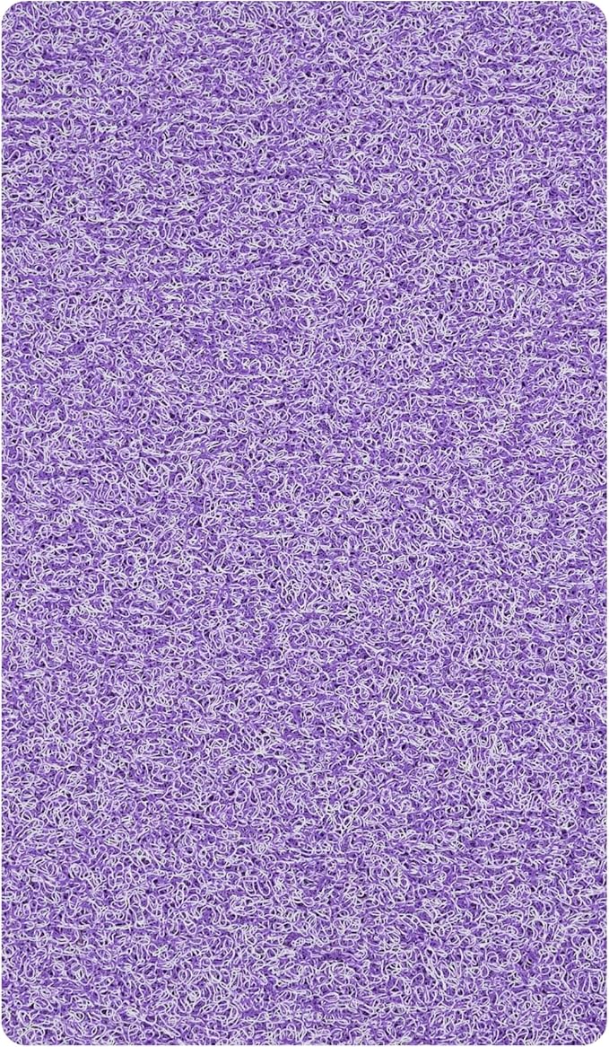 ENKOSI Loofah Non-Slip Shower and Bath Mat - Soft Cushioned Comfort - No Suction Cups for Smooth or Textured Tubs - Fast Draining - Safety for Bathroom, Family, Kids, and Elderly (24x16 Purple) by ENKOSI