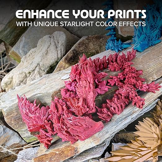 Polymaker Panchroma Red Color Changing PLA, 1.75mm, 1KG, Glitter Starlight Mars 3D Printer Filament, Hides Layer Lines, Easy to Print, Tangle Free, AMS Compatible, Works with Most FDM Printers - Image 2