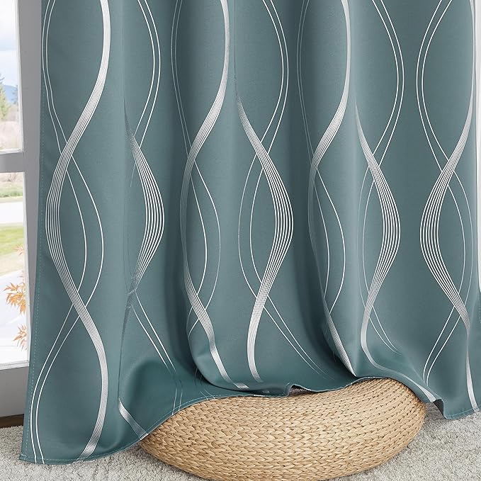 NICETOWN 100% Blackout Curtains for Living Room, Stormy Sea, 52 inch by 63 inch, Easy Care Solid Thermal Insulated Grommet Panels and Drapes for Bedroom Decoration, 2 Panels - Image 7
