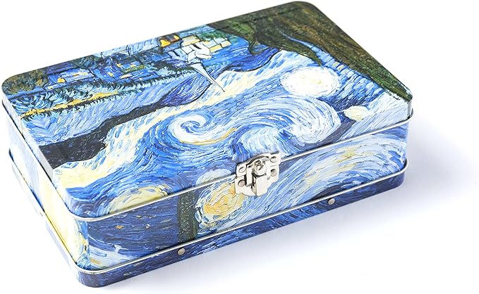 DAHO Metal Storage Box with Hinge for Office, School, Home, Makeup, Arts & Crafts and Accessories (Starry Night) - Image 3