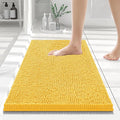 Smiry Luxury Chenille Bathroom Rugs 24x16, Extra Soft and Absorbent Shaggy Bath Mat, Machine Washable, Non-Slip Plush Carpet Runner for Tub, Shower, and Floor, Home Decor Accessories, Yellow by Smiry