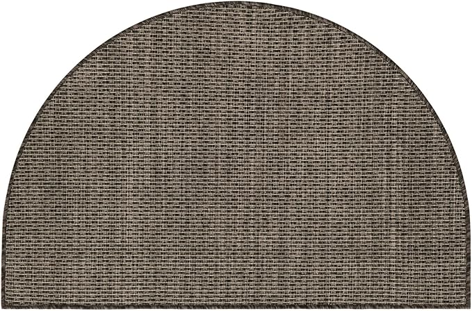Unique Loom Collection Casual Transitional Solid Heathered Indoor/Outdoor Flatweave Area Rug (2' 7" x 4' 1" Hearth, Black/Ivory) - Image 3