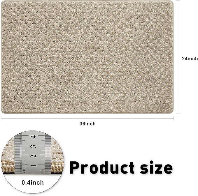 PURE ERA Carpet Stair Tread Landing Mat Tape Free Self Adhesive Non Slip Skid Resistant Indoor Doormat Area Rug Floor Mat for Kitchen Bathroom Workstations Washable 2' X 3' - Image 3