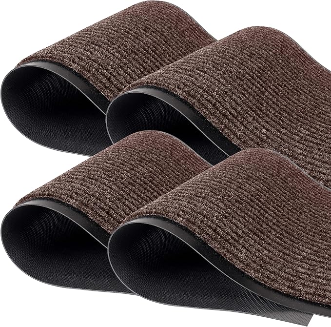 MaxMat® 4-Pack Extra Large Commercial Floor Mat, 3 x 5 Feet Heavy Duty, Waterproof, Low-Profile, Easy to Clean, Rubber Entry Mat (Brown, 3 x 5 Feet - 4 Pack) by MaxMat