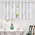 DriftAway Tree Branch Blackout Curtains Double Layer 36 Inches Long for Bedroom Printed Patterned Classic Thermal Insulated Summer Sound Lined Grommet Drapes for Living Room 2 Panels Gray/White by DriftAway