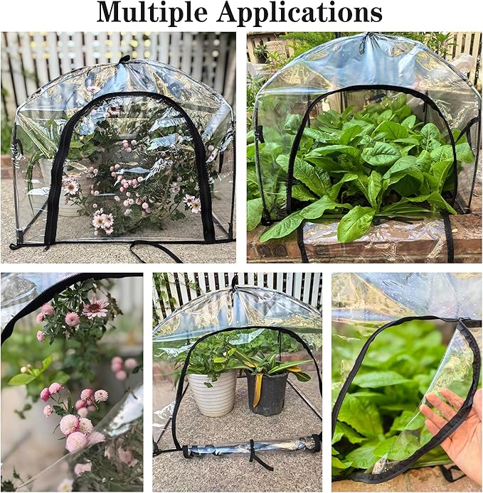 36″*36″*35.5″, Mini Greenhouse Winter Plant Warm Covers - Raised Bed Cover for Seed Starting, Warm Tent Freeze Protection Humidity Domes for Gardening & Winter Shelter and Protecting Plants, 2pcs - Image 3