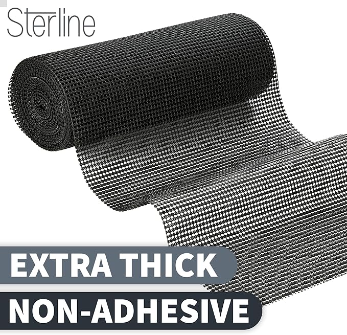 Shelf Drawer Liner Non-Adhesive Liners for Kitchen Cabinets Cupboard Pantry Non-Slip Waterproof Oil Proof Shelve Liners 12" x 20 ft Black Shelf Paper - Image 2