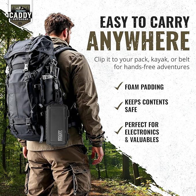 Waterproof Storage Case 1.2 L Capacity – Heavy-Duty Gear Box with Foam, Carabiner & Lanyard – Crushproof, Airtight Outdoor Container for Camping, Hiking, Fishing - Image 3