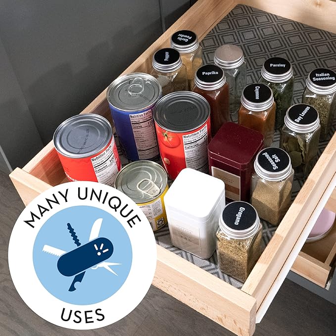 S&T INC. Under Sink Mat, Shelf Liner for Kitchen Cabinet Non-Adhesive, Water-Resistant Drawer or Cabinet Liner, 24 Inches x 48 Inches, Geo, 1 Pack - Image 6