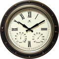 Infinity Instruments Forecaster Indoor/Outdoor Wall Clock, Thermometer, Hygrometer combo, Stylish Durable Waterproof Weather Station for your Home, 16 Inch, Bronze by InfinityInstruments