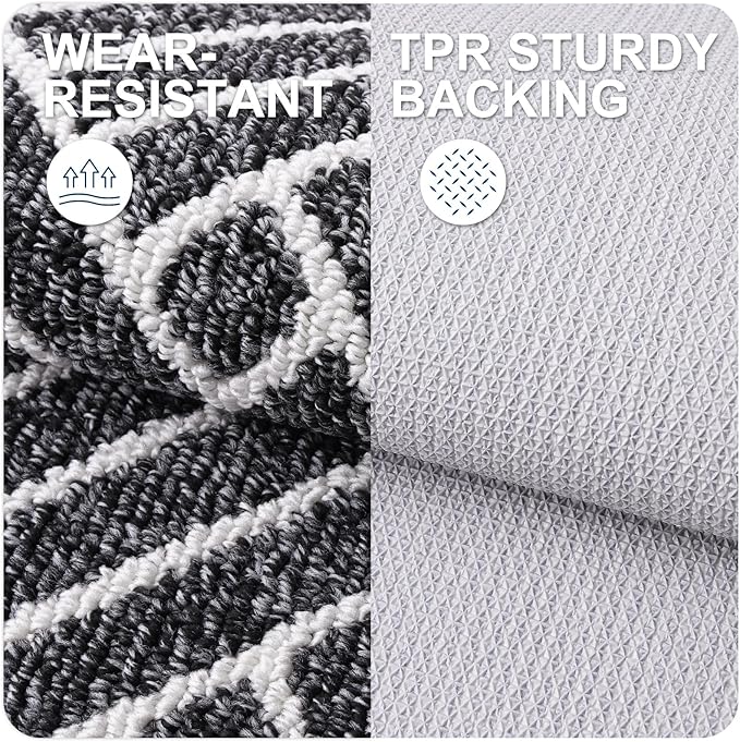 OLANLY Runner Indoor Door Mat, 47x23 Inch, Dirt Resistant and Absorbent, Non-Slip Rubber Backing Floor Mats, Easy Clean Low-Profile Doormat for Entryway, Front Door, and Inside Entrance, Black - Image 3