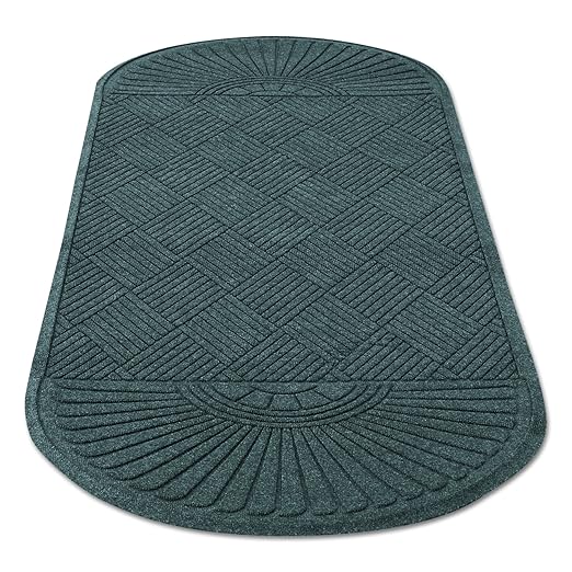 8uardian EcoGuard Diamond w/Double Fan Indoor Wiper Floor Mat, Recycled Plactic and Rubber, 3'x6', Charcoal Black - Image 5