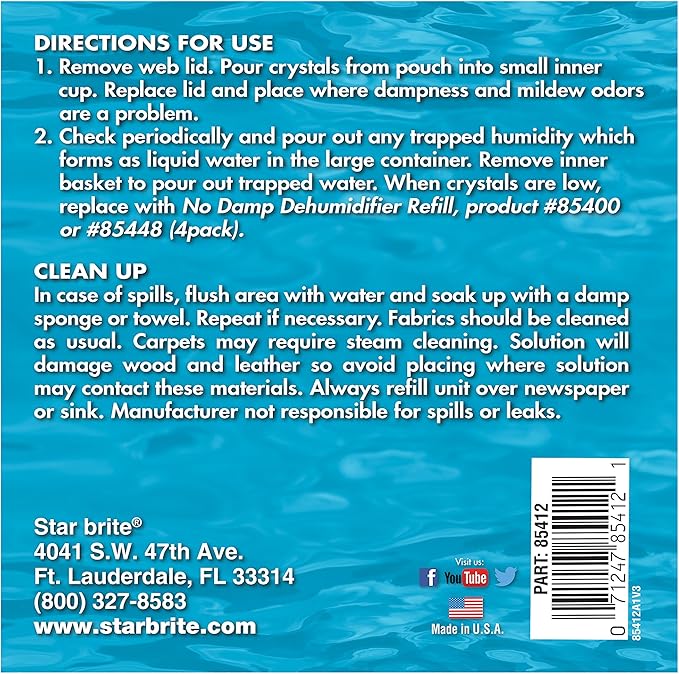 STAR BRITE No Damp Moisture Absorber & Dehumidifier - Simple, Portable, Humidity Control for Boats, RVs, Seasonal Homes & More - Prevent Musty Odor & Moisture Damage - 12 OZ (085412) - Image 3