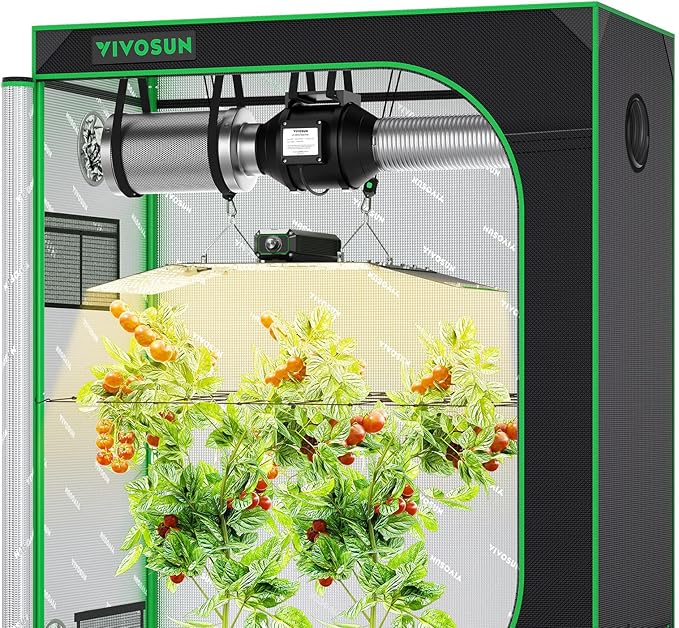 VIVOSUN Grow Tent Kit 2x4 Complete System, WiFi-Controlled Grow System with Full Spectrum LED Grow Light, Automatic Ventilation, GrowHub Outlet A22 with Temperature and Humidity Sensor - Image 2