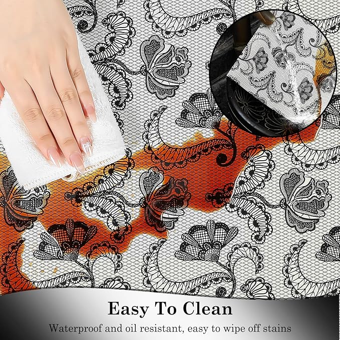 Drawer and Shelf Liner, Non-Slip Kitchen Cabinet Liners Non-Adhesive Thick Strong Grip Waterproof Washable Mats Protect Dresser Shelves Cupboard Bathroom Cabinets, Boho: Floral, 12 in X 10 FT - Image 6
