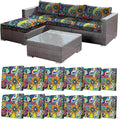 12Pcs Stretch Patio Cushion Cover, Boho Floral Couch & Sofa Slipcovers for Patio Furniture Cushions Washable Reusable Couch Covers Replacement for All Season, Breathable (Paisley, Cover Only) by CALBODE