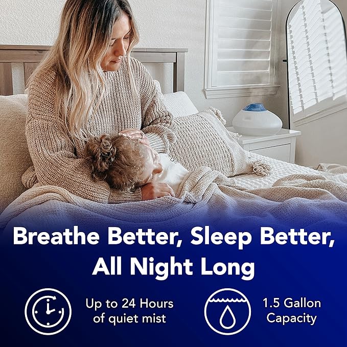 Vicks Warm Steam Vaporizer & Humidifier 1.5 Gallon Tank for Small and Medium Rooms, Night Light, Works with VapoPads and VapoSteam - Image 2