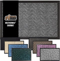 GORILLA GRIP 100% Waterproof All-Season WeatherMax Doormat, 34x58, US Designed Natural Rubber, Stain and Fade Resistant, Low Profile Indoor Outdoor Door Mats, Easy Clean Patio Mat, Steel Chevron by GorillaGrip