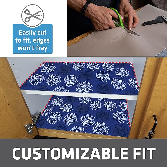 Drymate Premium Luxury Shelf & Drawer Liner, Thick Cushioned Fabric, Non-Adhesive, Absorbent, Waterproof, Slip-Resistant, Liners for Kitchen Cabinets, Cupboards (USA Made)(12”x59”)(24-Pack)(GoodBlue) - Image 4
