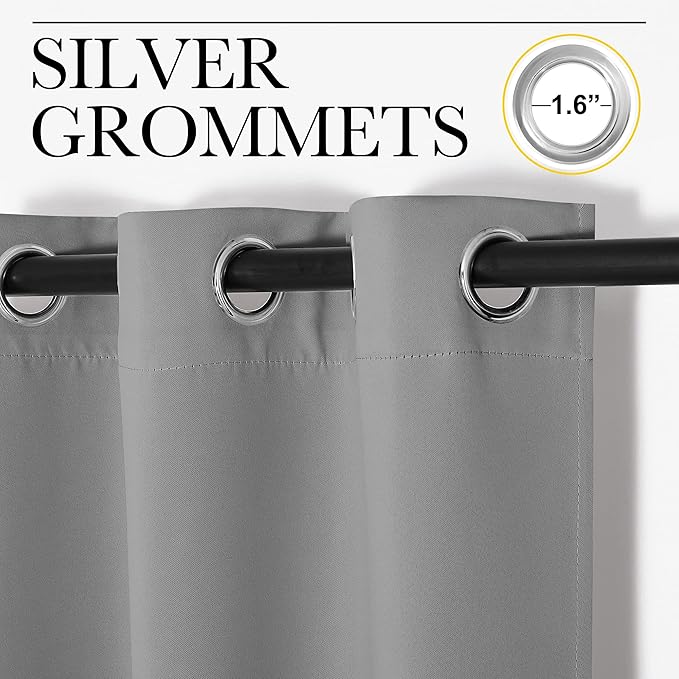 NICETOWN Wall Curtain for Bedroom, Room Divider Curtain for Doorways, Vertical Blind for Sling Door, Privacy Sound Reduction Room Dividers for Patio (Silver Grey, 1 Panel, 7ft Tall x 12.5ft Wide) - Image 2