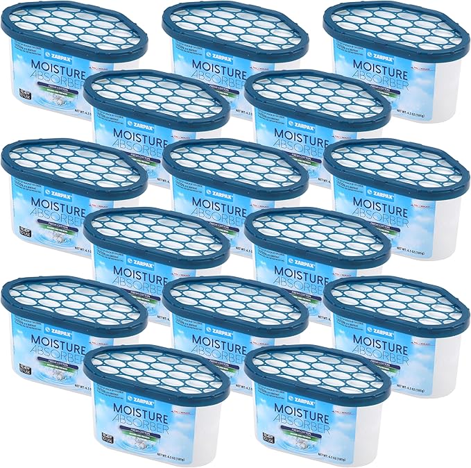Moisture Absorber Fresh Cotton 6.5 oz/185g | Removes Moisture, Damp & Humidity | Odor Absorber With Fresh Cotton Fragrance | Moisture Trap for Bathroom, Closet, Kitchen | Set of 15 by Zarpax