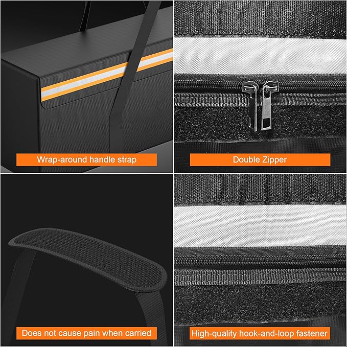 Large Fireproof Document Bags, 24x12x12" Waterproof Storage Firesafe Bag, Large Capacity Waterproof Storage Box with Reflective Strip for Valuables & Passport, Silicone Coating & Zipper Closure - Image 7