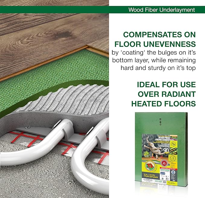 Wood Fiber Flooring Underlayment, 3mm (1/8 Inch) Thickness - 90 Sq Ft, Natural Soundproofing Insulation, for Laminate, Vinyl, LVT, LVP, or Hardwood - Image 7
