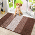 Smiry Dog Door Mat for Muddy Paws, Absorbs Moisture and Dirt, Low-Profile Entryway Mat with Non-Slip Backing, Entry Indoor Outdoor Doormat for Inside Floor (30x20 Inches, Brown, Striped) by Smiry